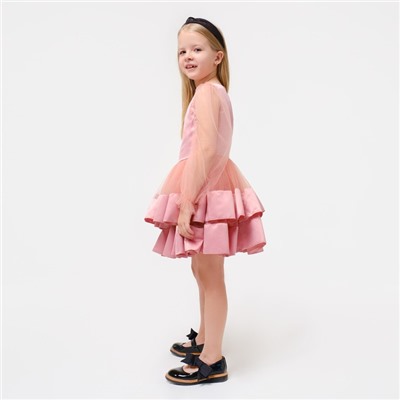 Платье нарядное детское KAFTAN, рост 98-104 см (30), персиковый