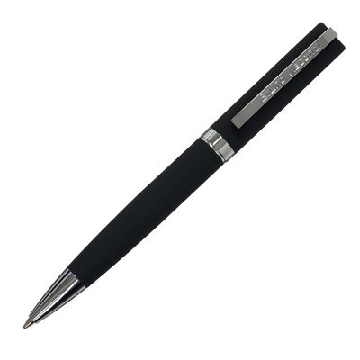 Ручка шариковая поворотная, 1.0 мм, Bruno Visconti MILANO, стержень синий, серебристый металлический корпус, в металлическом футляре