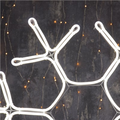 Фигура из неона "Снежинка", 60 x 60 см, шнур питания 5 м, 600 LED, 220V, БЕЛЫЙ