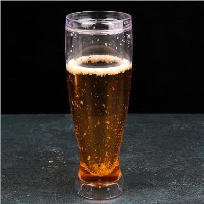Бокал для пива охлаждающий, 450 мл, цвет прозрачный