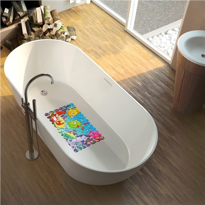 SPA-коврик для ванны на присосках Доляна «Яркие рыбы», 35×68 см