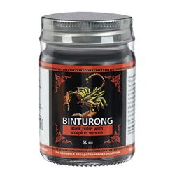 Чёрный бальзам для суставов Binturong с ядом скорпиона, при радикулите, ревматизме и остеохондрозе, 50 г