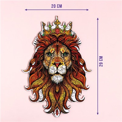 Пазлы фигурные «Лев», 143 детали, дерево