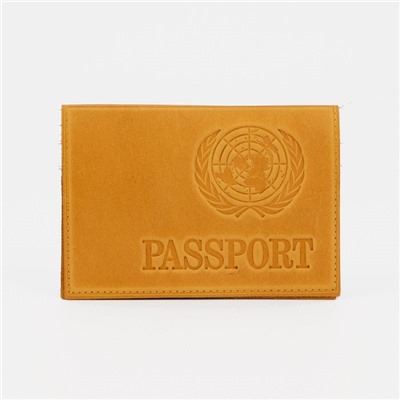 Обложка для паспорта, тиснение, цвет бежевый