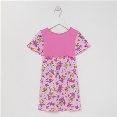 Платье для девочки цвет розовый/лисички, рост 104