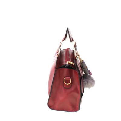 Стильная женская сумочка Meige из эко-кожи красно-клубничного цвета.