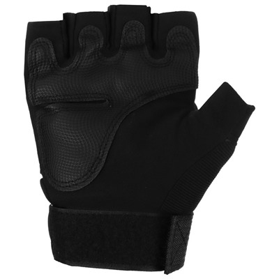 Перчатки тактические, без пальцев, размер M, цвет черный