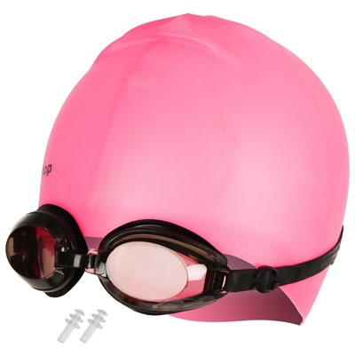 Набор для плавания: очки+шапочка, цвета микс