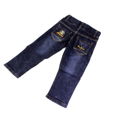 Рост 95-100. Стильные детские джинсы Velros_Wear черного цвета со светлыми переходами.
