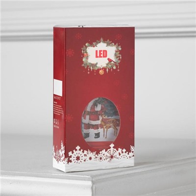 Фигура светодиодная "Фонарь красный, Дед Мороз", 1 LED, 13х7х3.5 см, от бат. 3хLR44, ТЁПЛОЕ БЕЛОЕ
