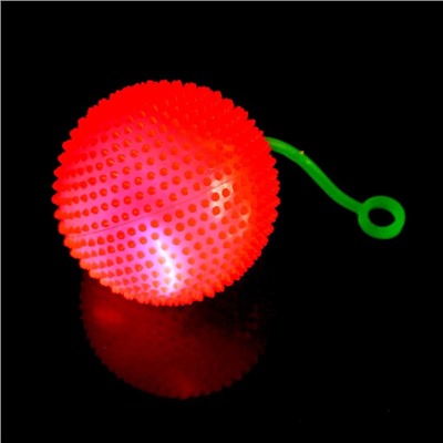 Мяч «Ёжик», световой, на резинке, цвета МИКС