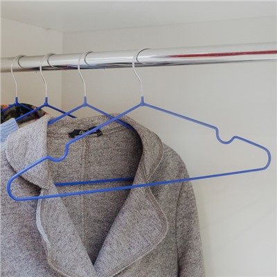 Вешалка-плечики для одежды Доляна, размер 40-44, антискользящее покрытие, цвет синий