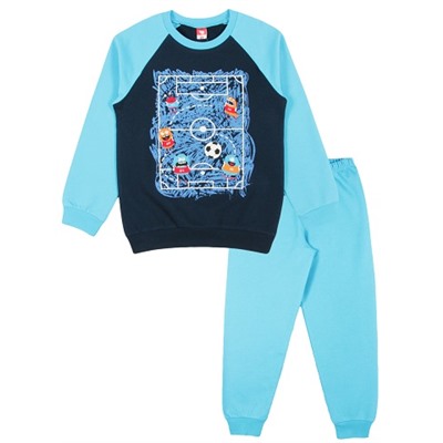 CAK 5395 Пижама для мальчика, голубой-темно-синий