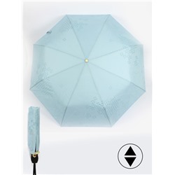 Зонт женский ТриСлона-L 3898С,  R=58см,  суперавт;  8спиц,  3слож,   набивной"Эпонж",  тефлон,  голубой  (цветы)  254773