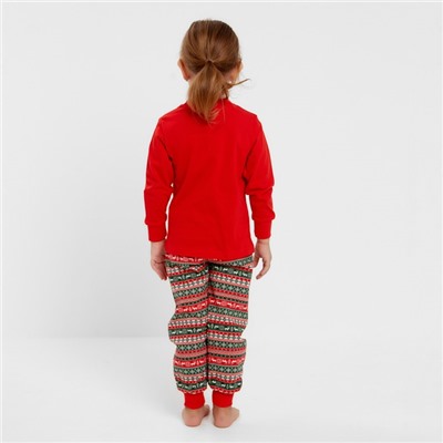 Пижама детская, цвет красный/зелёный, рост 122 см