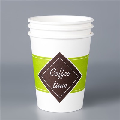 Стакан бумажный "Coffee time " 250 мл, диаметр 80 мм