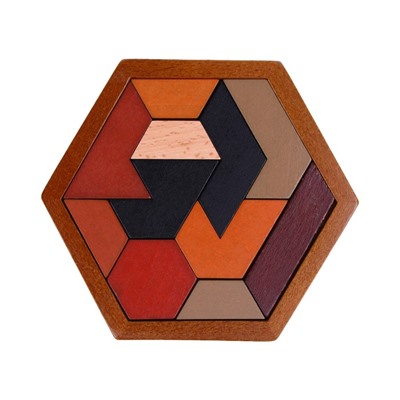 Головоломка «Танграм в форме многоугольника» 12 × 12 × 1 см