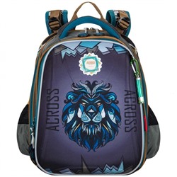 Школьный Рюкзак Across со львом черно-фиолетовый ACR18-192A-2