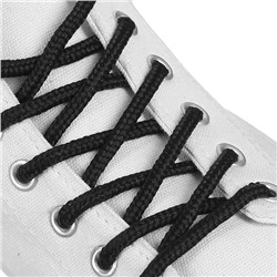 Шнурки для обуви, круглые, d = 4 мм, 90 см, пара, цвет чёрный
