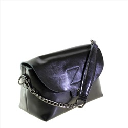 Стильная женская сумочка Longeil_Flo из натуральной кожи черного цвета.