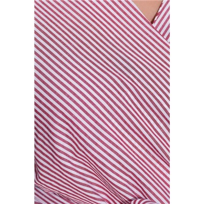 Блуза 441  "Хлопок", белое/светло-бордовый