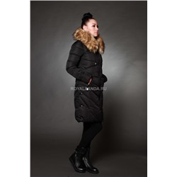 Куртка женская зимняя 8715 черный искусственный мех