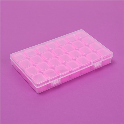 Органайзер для декора, 7 блоков, 4 ячейки, 17,5 × 10,5 × 2,5 см, цвет розовый