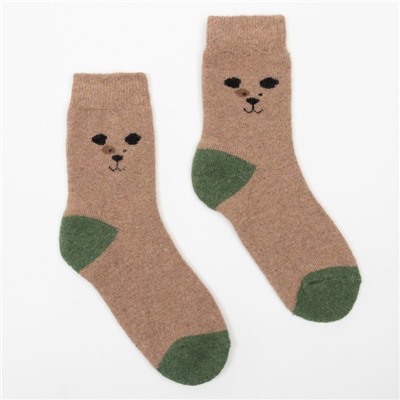 Носки детские шерстяные махровые «Собачки», цвет МИКС, размер 18