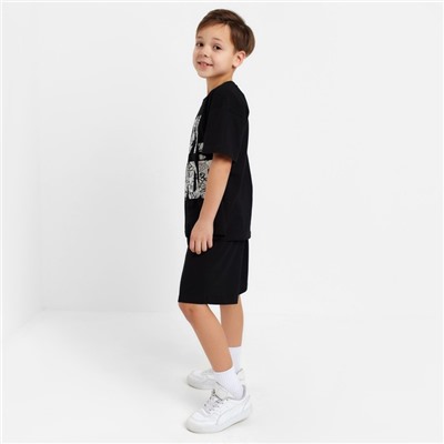 Комплект для мальчика (футболка, шорты) KAFTAN "Hype", рост 146-152, цвет чёрный