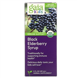 Gaia Herbs, Kids, сироп из черной бузины, 89 мл (3 жидк. унции)