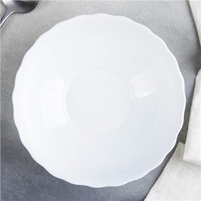 Тарелка суповая Доляна «Дива», 600 мл, d=17,5 см, стеклокерамика, цвет белый
