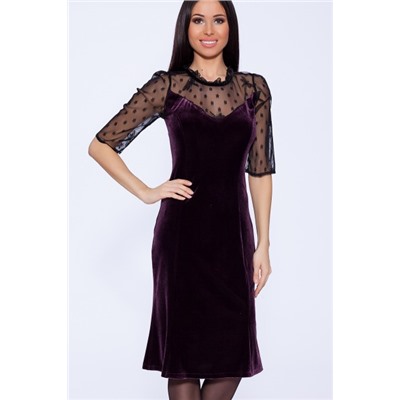 Платье женское 352 "Велюр", фиолетовое