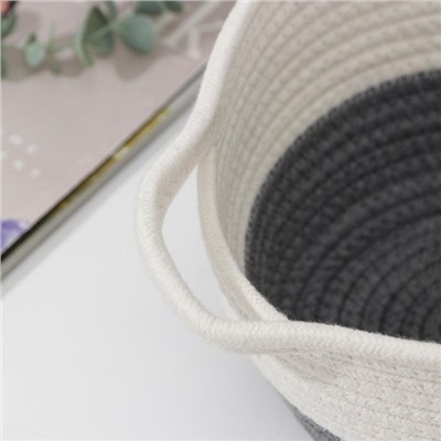 Корзина для хранения плетёная ручной работы «Рита», 30×20×13,5 см, цвет серый