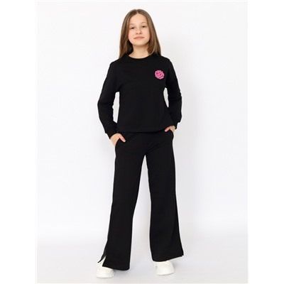 CSJG 90242-22-394 Комплект для девочки (джемпер, брюки),черный