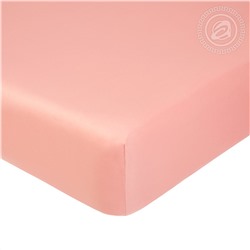 Простыня на резинке из сатина - Розовый