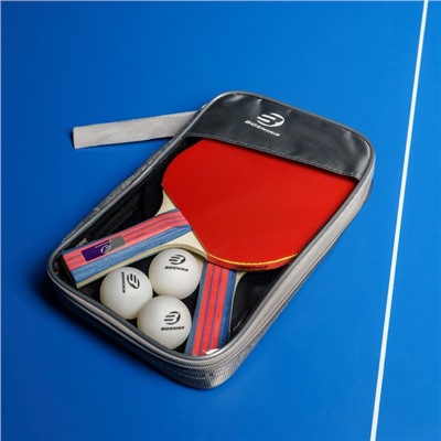 Набор для настольного тенниса BOSHIKA Control 9, 2 ракетки, 3 мяча, губка 1,8 мм, коническая ручка