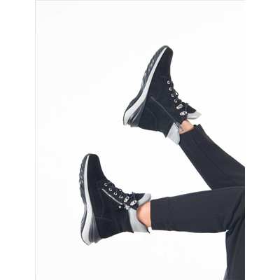 Ботинки ED'ART 261.uno2'bl. черный серый замша