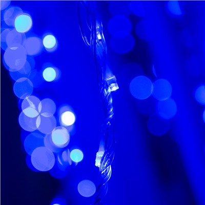 Гирлянда "Водопад" 2 х 1.5 м , IP44, прозрачная нить, 400 LED, свечение синее, 8 режимов, 220 В