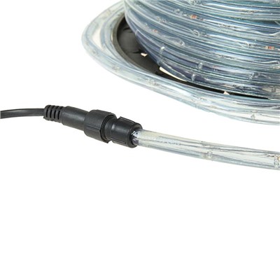 LED шнур 11 мм, круглый, 92 м, фиксинг, 2W-LED/м-24-220V, в компл. набор д/подкл, ЖЕЛТЫЙ