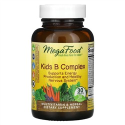 MegaFood, Комплекс витаминов группы B для детей, 30 таблеток
