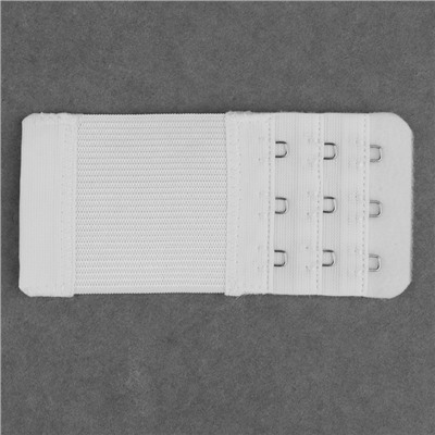 Застёжка-удлинитель для бюстгальтера, 3 ряда 3 крючка, 5 × 10,5 см, 3 шт, цвет белый