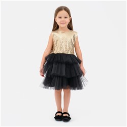 Платье нарядное для девочки с пайетками KAFTAN, размер 30 (98-104), цвет чёрный