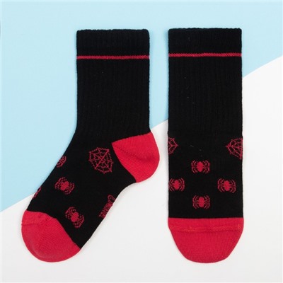Набор носков "Человек-Паук" 2 пары, красный/чёрный, 14-16 см