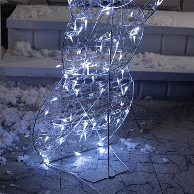 Фигура светодиодная "Радостный снеговик" 90х65 см, 100 LED, 220V, БЕЛЫЙ