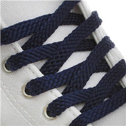 Шнурки для обуви, плоские, 10 мм, 90 см, цвет тёмно-синий