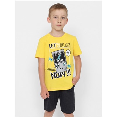 CWKB 90147-30 Комплект для мальчика (футболка, шорты),желтый