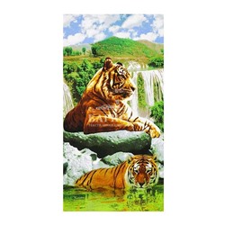 Полотенце банное Вафельное "Тигры"