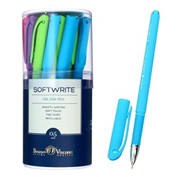 Ручка шариковая SoftWrite Special, узел 0.5 мм, синие чернила на масляной основе, матовый корпус Silk Touch, МИКС