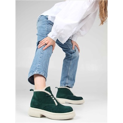 Ботинки ED'ART 308.001'w. зеленый замша