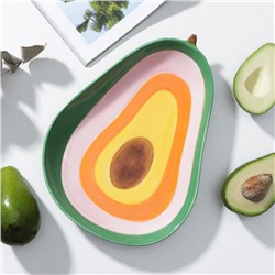 Блюдо керамическое «Авокадо», 28,2×20,5 см, цвет разноцветный